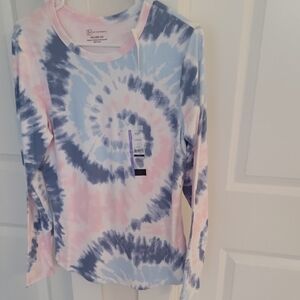 No Boundaries Pink, Blue, and White Top